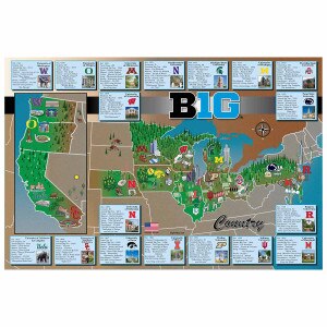 Big Ten map with all 18 member universities